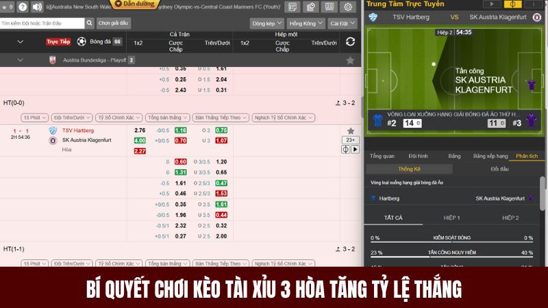 Bí quyết chơi kèo tài xỉu 3 hòa tăng tỷ lệ thắng