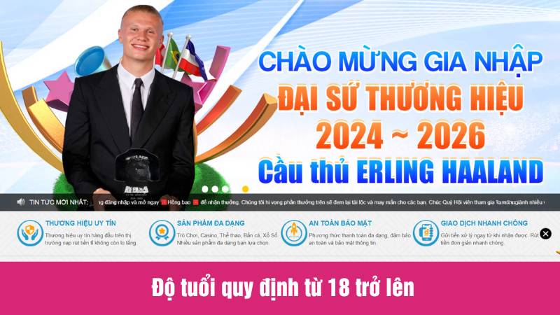 Độ tuổi quy định từ 18 trở lên